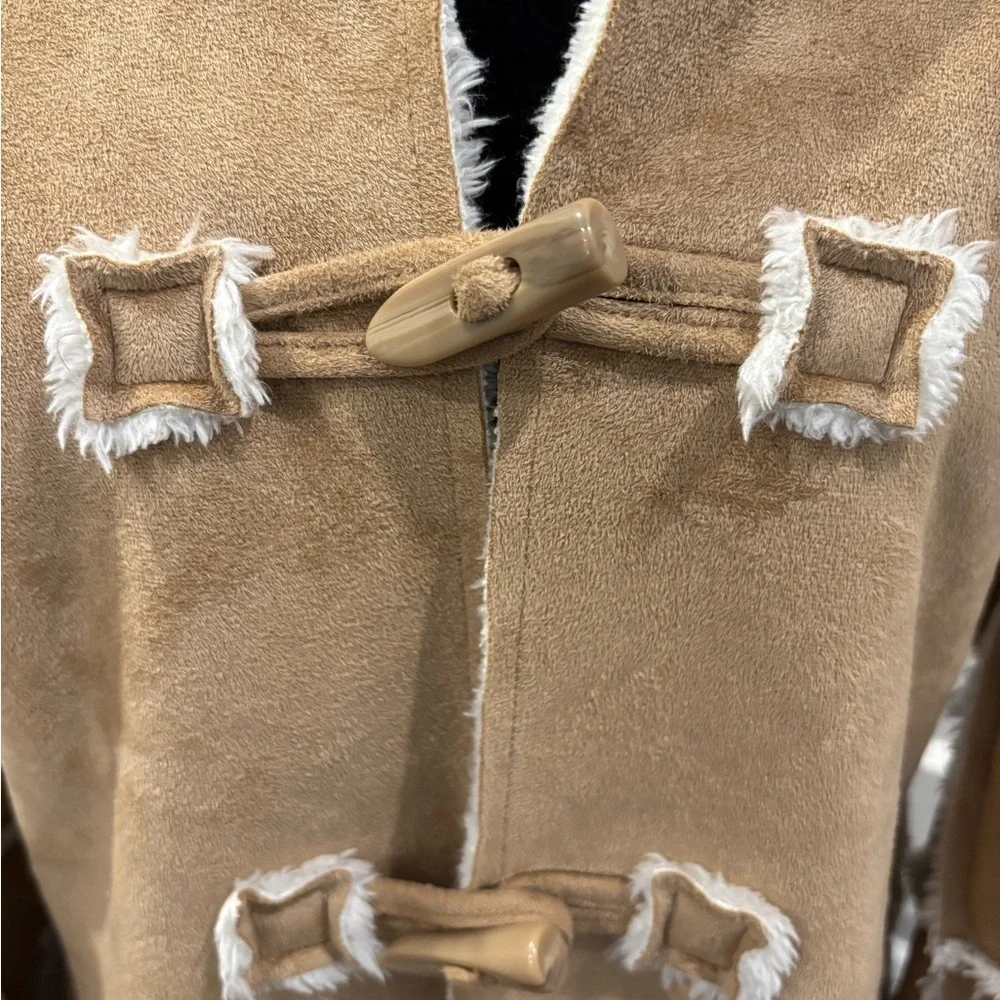 Natalie And Me Weekend Micro Suede Fleece Jacket Toggle Enclosure Sz M Rn#45749
